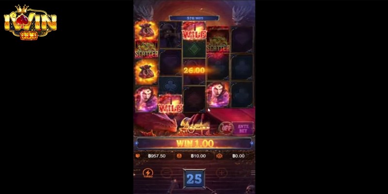 Trò chơi Dragon’s Treasure được thiết kế với cấu trúc 5 cột và 3 hàng