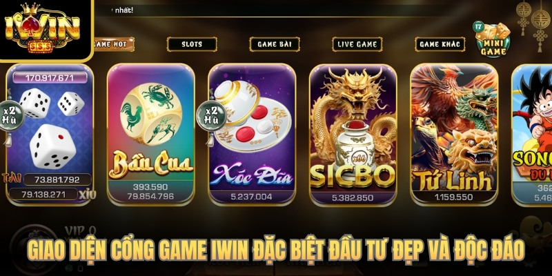 Giao diện cổng game iWin Club đặc biệt được đầu tư đẹp và độc đáo