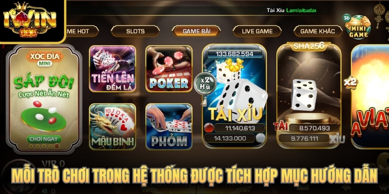 Mỗi trò chơi trong hệ thống iwinclub đều được tích hợp mục hướng dẫn