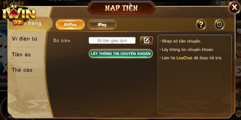 Nạp tiền qua hệ thống Ngân hàng nội địa hiện đại 
