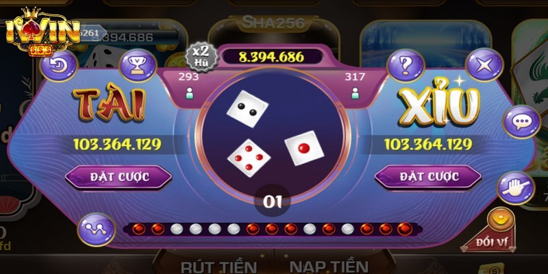 Lựa chọn game Tài xỉu mini iWiin ngay trên giao diện